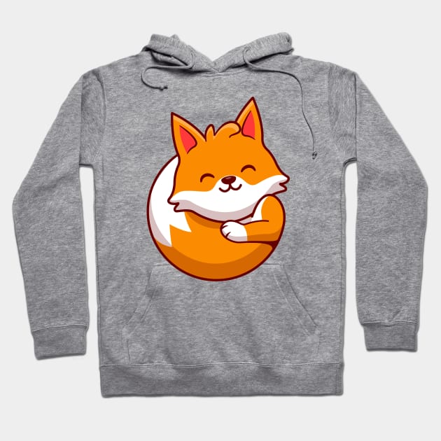 Cute Fox Cartoon Hoodie by Catalyst Labs